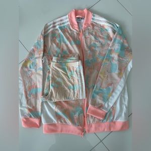 Adidas zip up jacket with matching leggings size 14-15